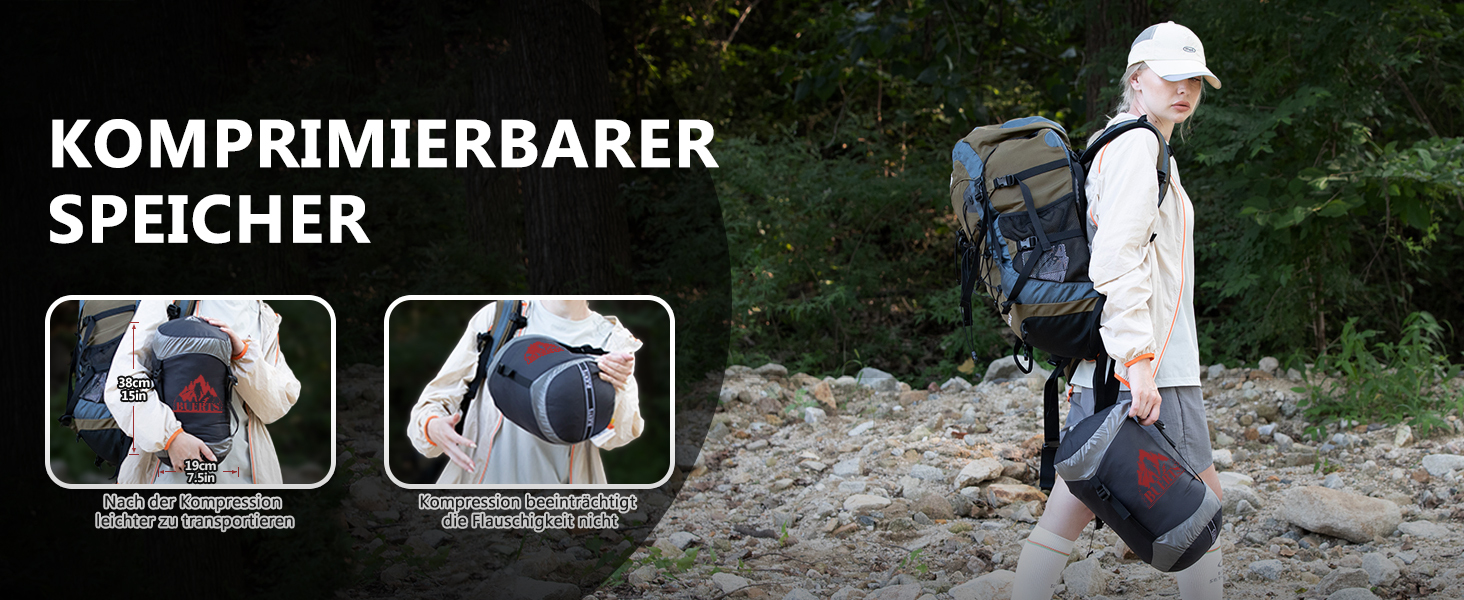 Спальний мішок для дорослих з пухом, 680FP, Outdoor, зимовий, для кемпінгу, походів та подорожей, з компресійним мішком, -10°C, сірий