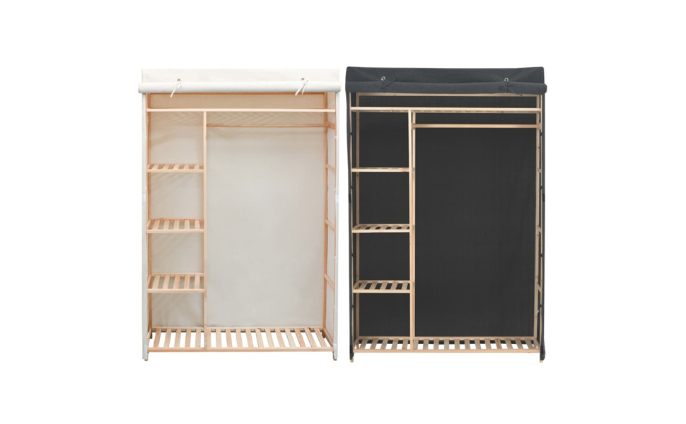 Тканинна шафа для одягу vidaXL, сіра, 110x40x170 см, для спальні та вітальні