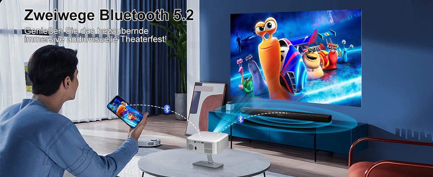 Проектор Salange P92Max ST: 4K, Android 13, WiFi, Bluetooth 5.2, Netflix, YouTube, Prime Video, Автофокус, Корекція траєкторії зображення