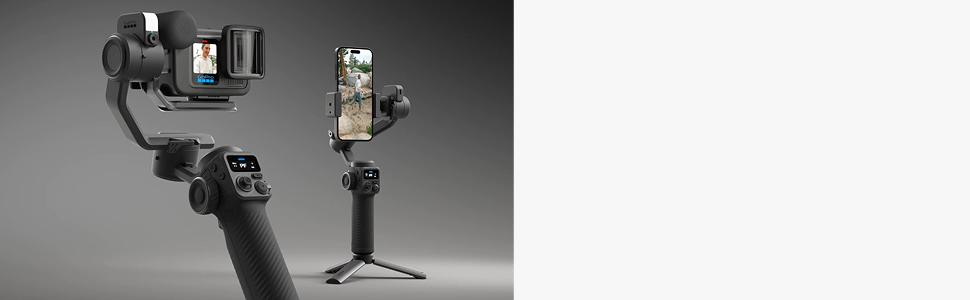 GoPro Fluid Pro AI: 3-осьовий стабілізатор-гіроскоп для GoPro та смартфонів, відстеження об'єкта, підсвічування, бездромове керування камерою, портативний, для Vlogging, 360° обертання, зарядка пристроїв