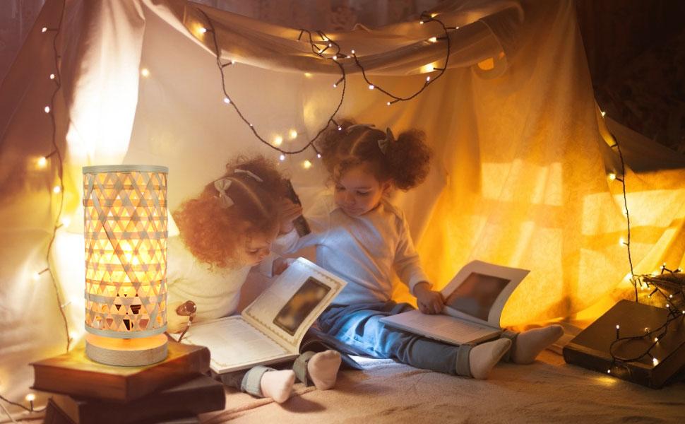 Сучасна LED лампа Depuley на стіл, бамбук та дерево, круглі, з абажуром з ротангу, 60 Вт, патрон E27, нічник, лампа для читання, для спальні, дитячої кімнати, з лампою (Rund-2)