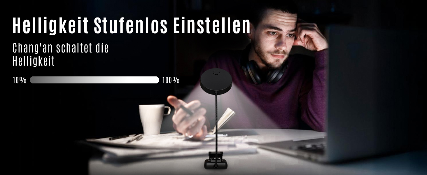 Ліхтарик для читання LQWELL на шию, LED, 3 кольори/яскравості, гнучкий, акумуляторний, для читання, рукоділля (чорний, комплект 3 шт)