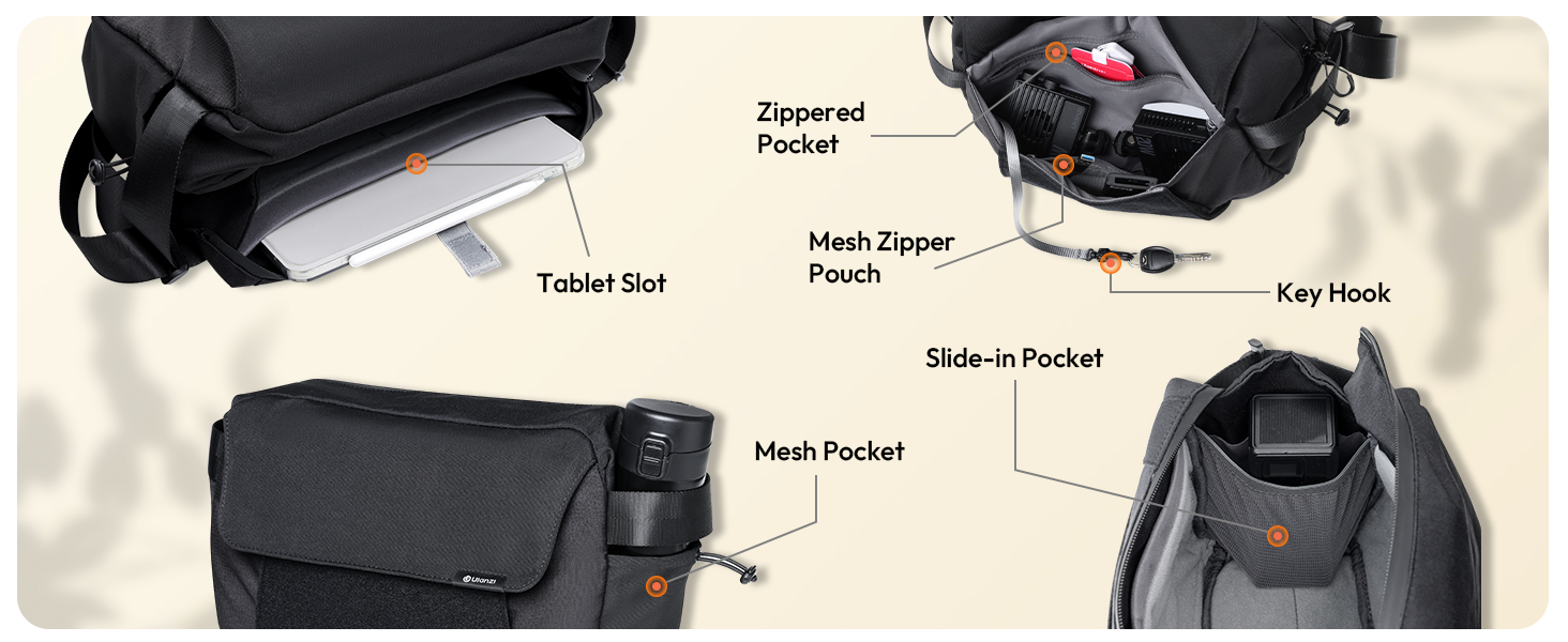 Сумка для камери ULANZI 9L: DSLR/SLR, Stativ, Diebstahlschutz, Sony, Canon, Fujifilm