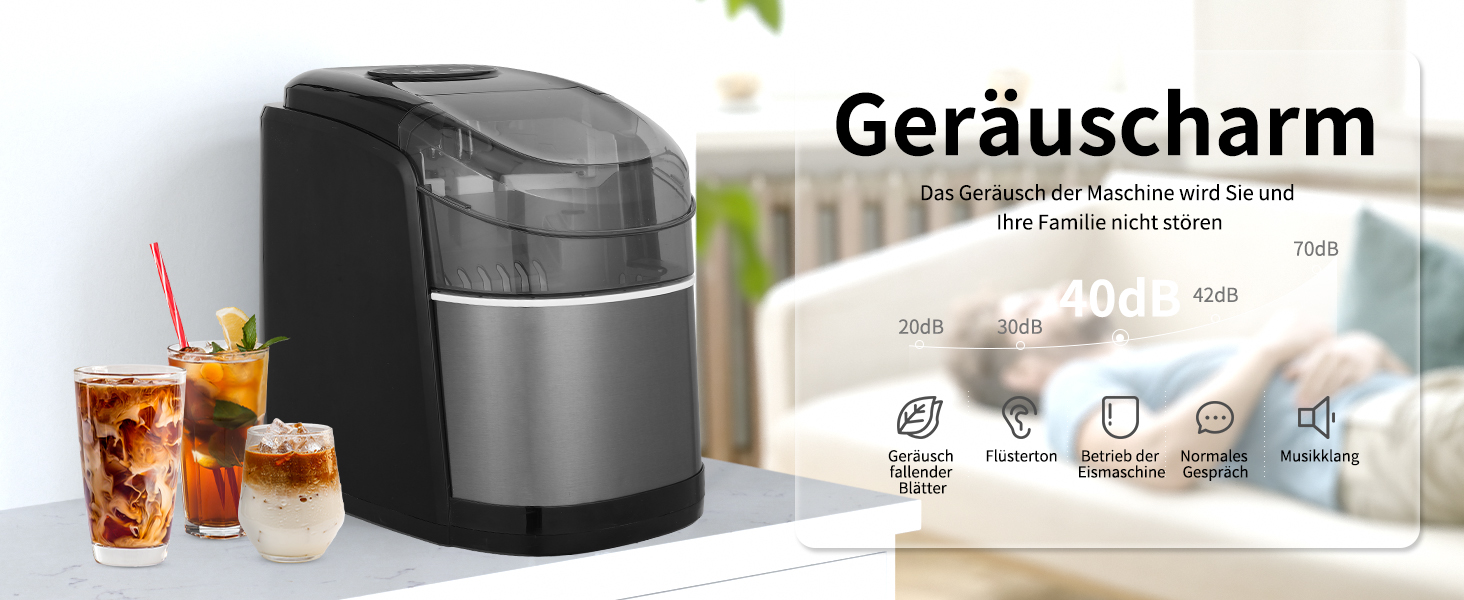 Машина для приготування льоду 12 кг, Ice Maker, чорний, з функцією самоочищення