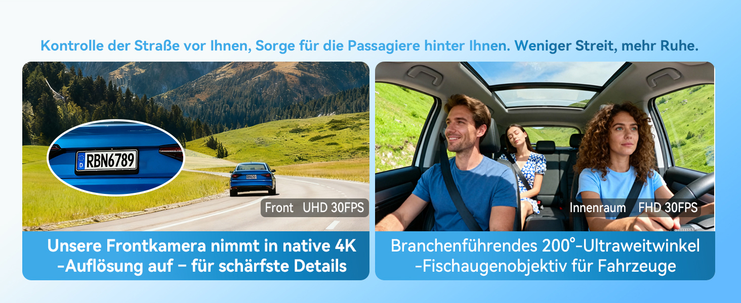 Автомобільний відеореєстратор 4K/1080P 4-канальний (передній, задній, внутрішні) з SD-картою 64ГБ, 3