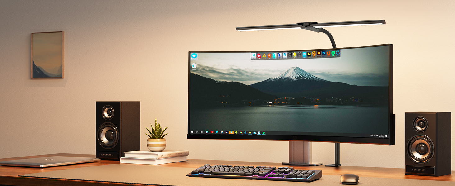 LED Desk Lamp with Adjustable Gooseneck - Dual Head, 1200 Lumens, Eye Protection for Home Office & Study - Black with 5 Color Temperature/Brightness Levels