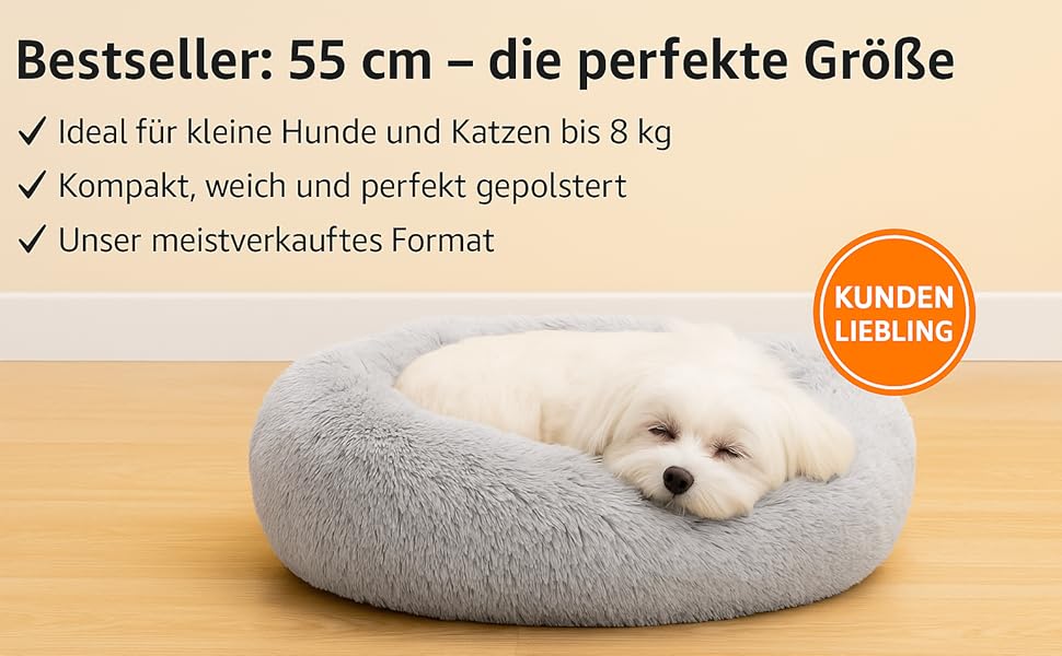 Кругле ліжко для собак та котів Flamingo, м'яке, з подушкою, діаметр 55 см, рожеве, 55x55x12 см