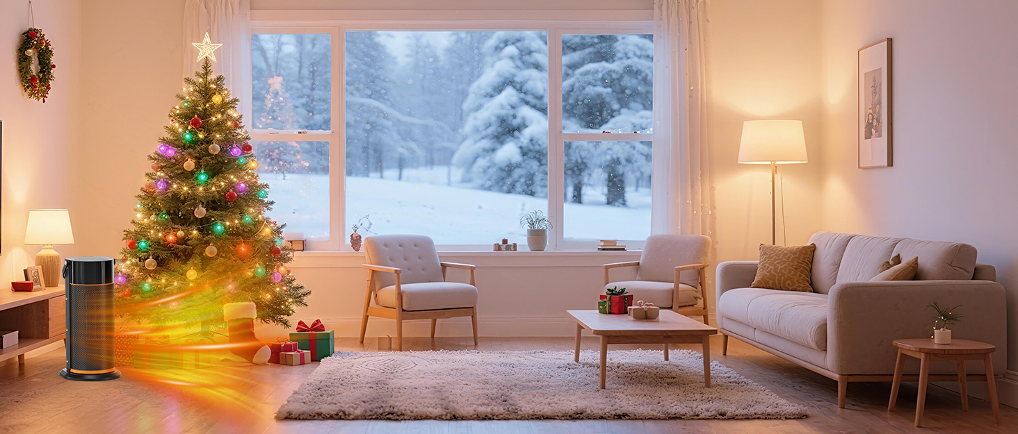 Електричний обігрівач 2000W з PTC-керамічним нагрівачем, тихий, з пульт дистанційного керування, таймером, поворотним механізмом 70° та LED-дисплеєм. Підходить для офісу, спальні, ванної кімнати, дому. Чорний, без полум'я.