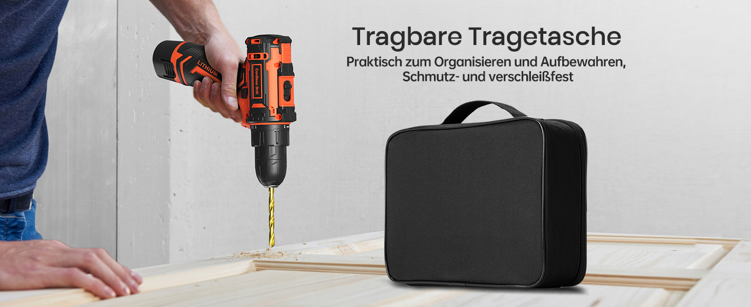 Акумуляторний шуруповерт 12V з набором 2000mAh, 24 шт. аксесуарів та кейсом, 25Nm, 2 швидкості, 25+1 момент, патрон 10мм, LED-підсвічування, Klein Orange