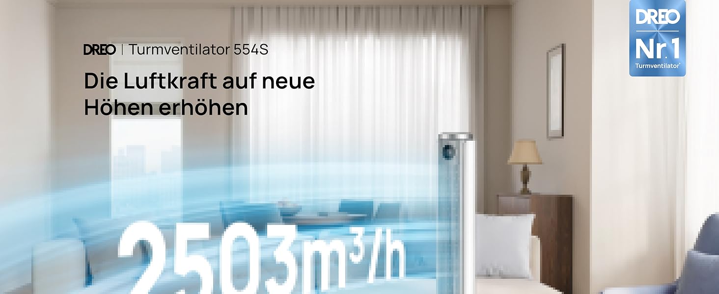 Вентилятор підлоговий DREO Smart 102-114 см з пультом, тихий DC-мотор, 9 режимів, 4 режими роботи, 90° осциляція, таймер 12 год для дому та офісу, білий