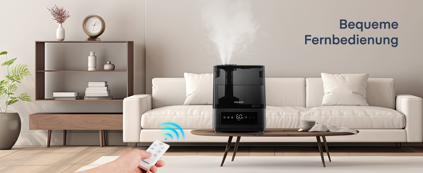 Зволожувач повітря FOHERE для спальні, 6 л, тихий, з теплим/холодним туманом, 60 годин роботи, дифузор для ефірних олій, режим сну, таймер 12 годин, нічник для дому, дитячої кімнати, рослин, немовлят та дітей