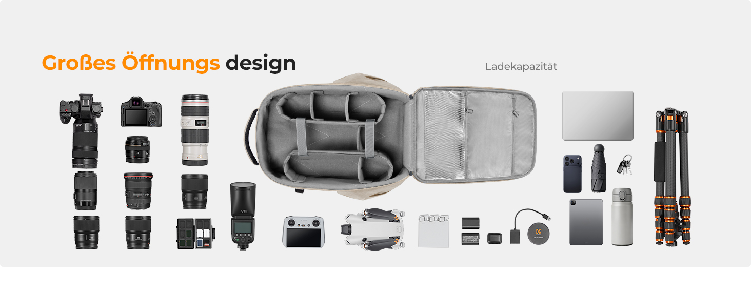 Рюкзак для фотоапарата K&F Concept з жорстким відділенням, для ноутбука 15.6