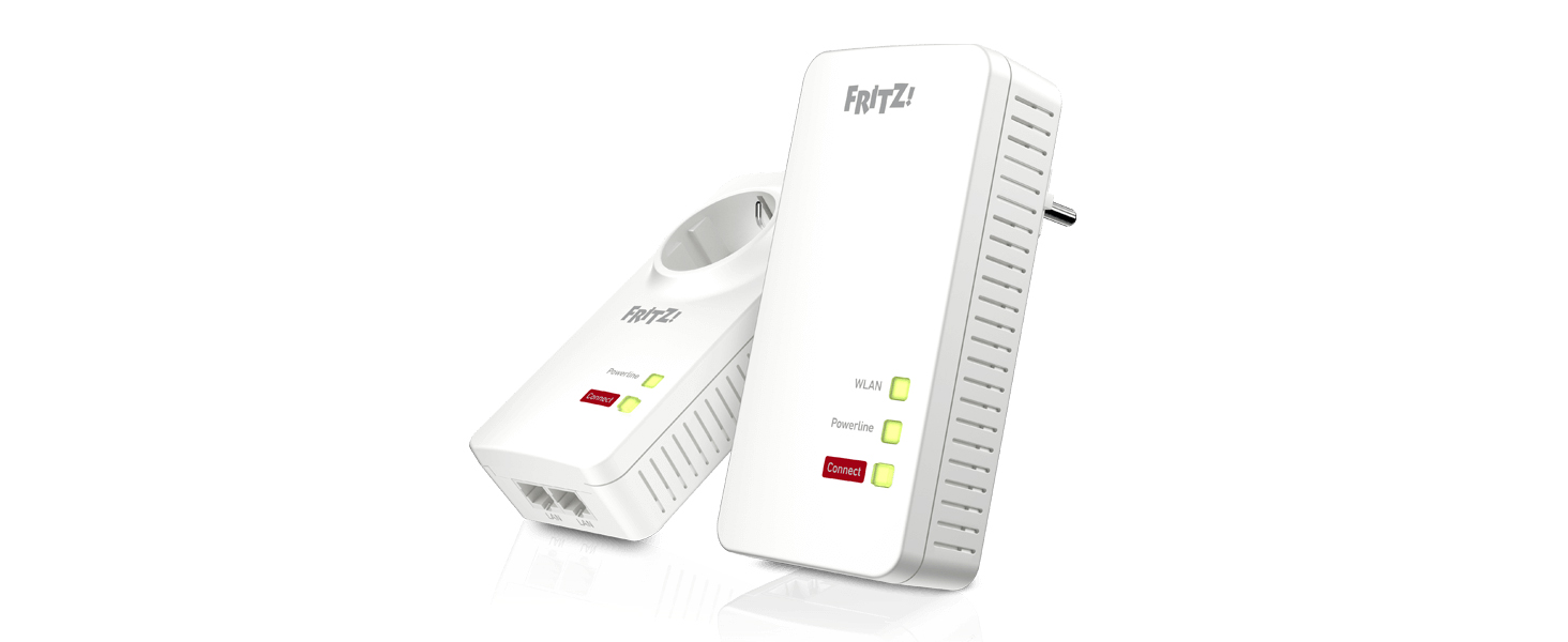 Набір FRITZ!Powerline 1260/1220 WLAN: точка доступу Wi-Fi, для медіа та NAS, 1200 Мбіт/с