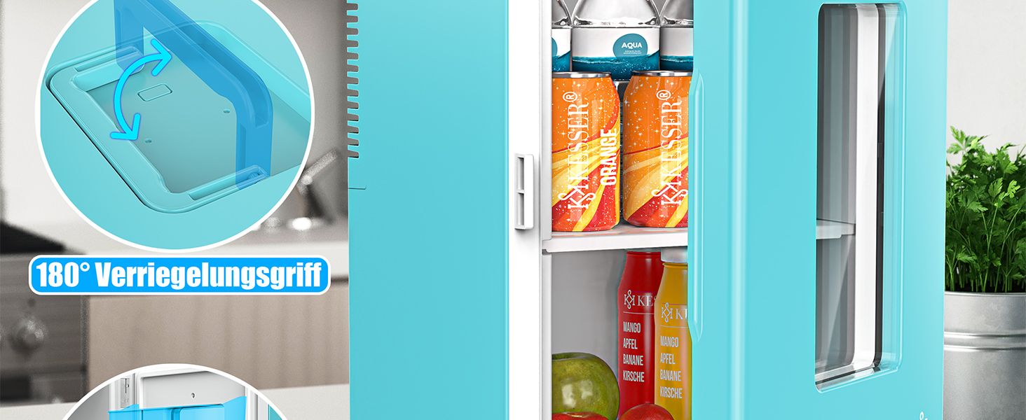 KESSER® Міні холодильник/термобокс 15L з охолодженням та нагріванням. Портативний AC/DC 220-240V/12V для авто, офісу, дому, кемпінгу. Червоний