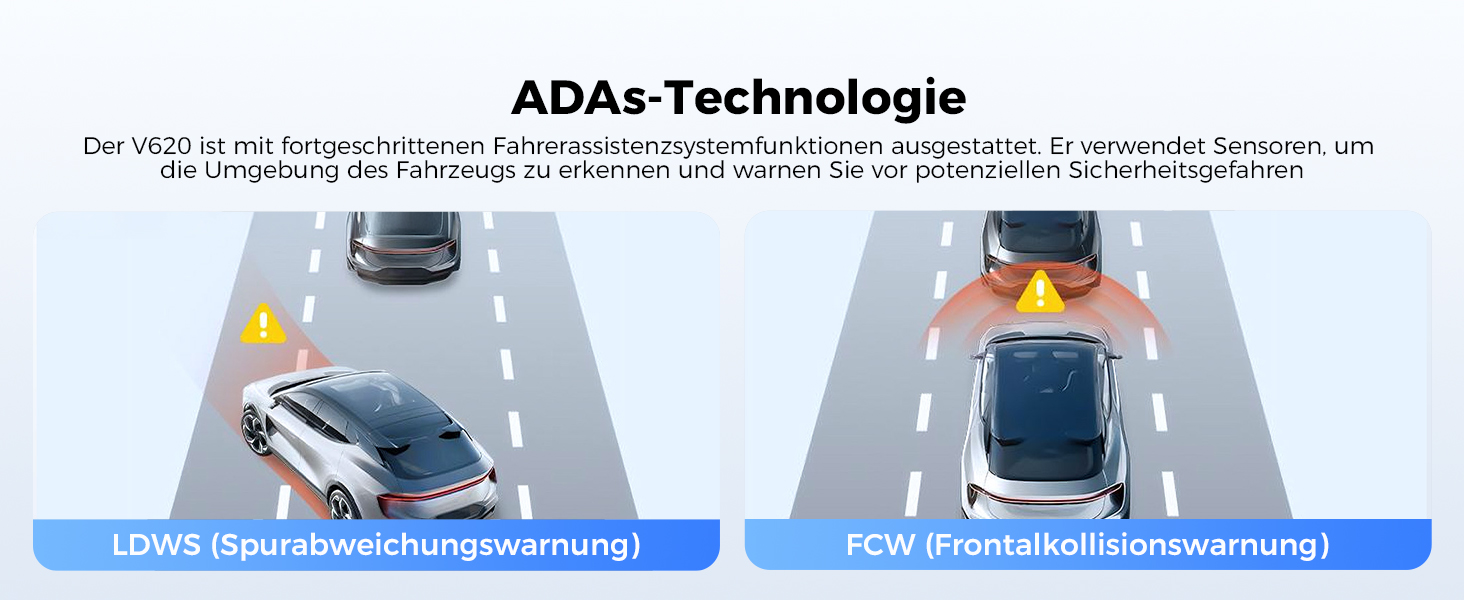 Відеореєстратор для авто Dashcam Auto Vorne Hinten 4K + 1080P з двома камерами, IPS-екран 2.4', SD 64GB, запис голосом, паркувальний режим, покращена нічна зйомка, WDR