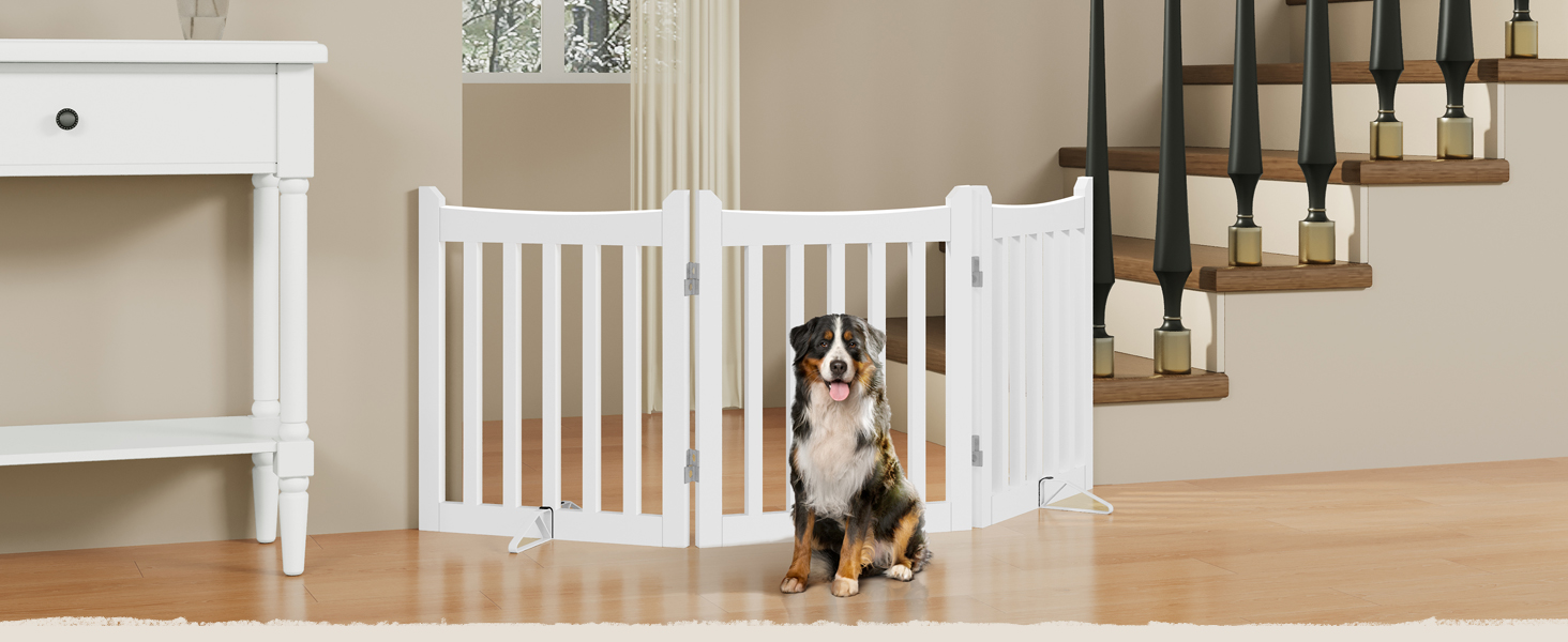 Захисне огорожа для собак Yaheetech, 60,5 x 151,5 см, 3 панелі, біла