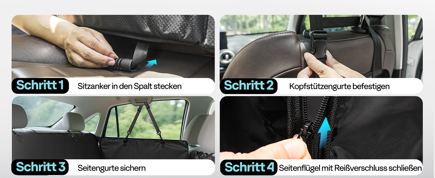 Захист для автосидіння для собак MellowMates: водовідштовхувальний, з жорсткою основою, боковими захистами та оглядовим вікном. Підходить для SUV та мінівенів.