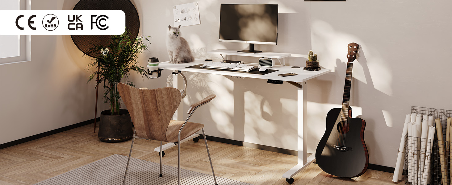 Регульований стіл Sanodesk для комп'ютера з підставкою для монітора, електричний, ергономічний, 120x60 см