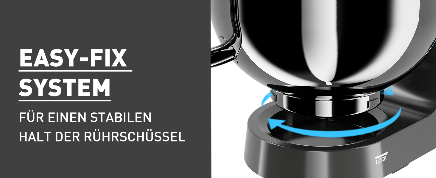 Кухонна машина Heinrichs 2500W з двома гаками для тіста, міксером та вінчиком, 8 швидкостей, чаша 7л з нержавіючої сталі, тиха, з титановим покриттям