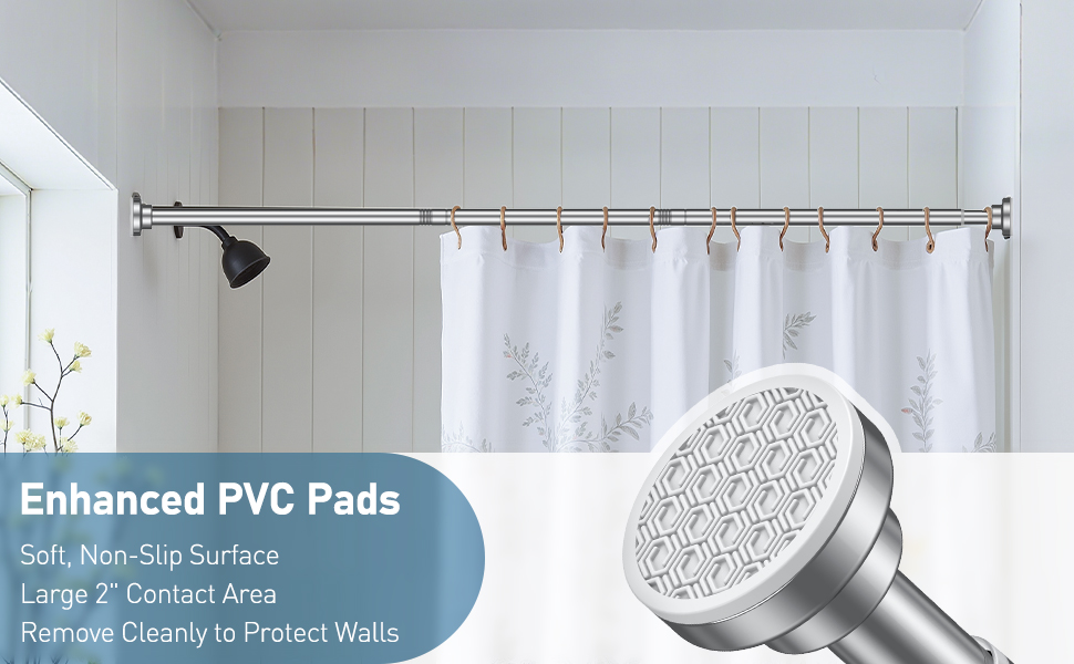 Штанга для душу Uniclife без свердління, 82–204 см, регульована, нержавіюча сталь, для ванної, вікна, шафи, срібна