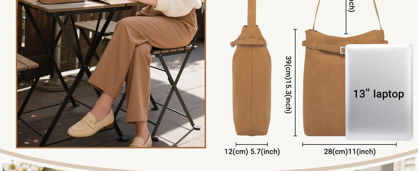 Сумка жіноча Miss Lulu велика шопер Tote Bag з м'якої PU шкіри, коричнева (2-4)