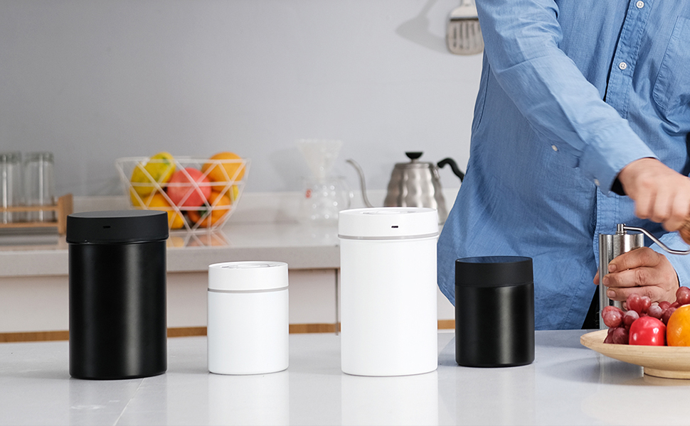 Металева кавова банка з герметичним закриттям, 500г, нержавіюча сталь, для зберігання кавових зерен та меленої кави, KF1