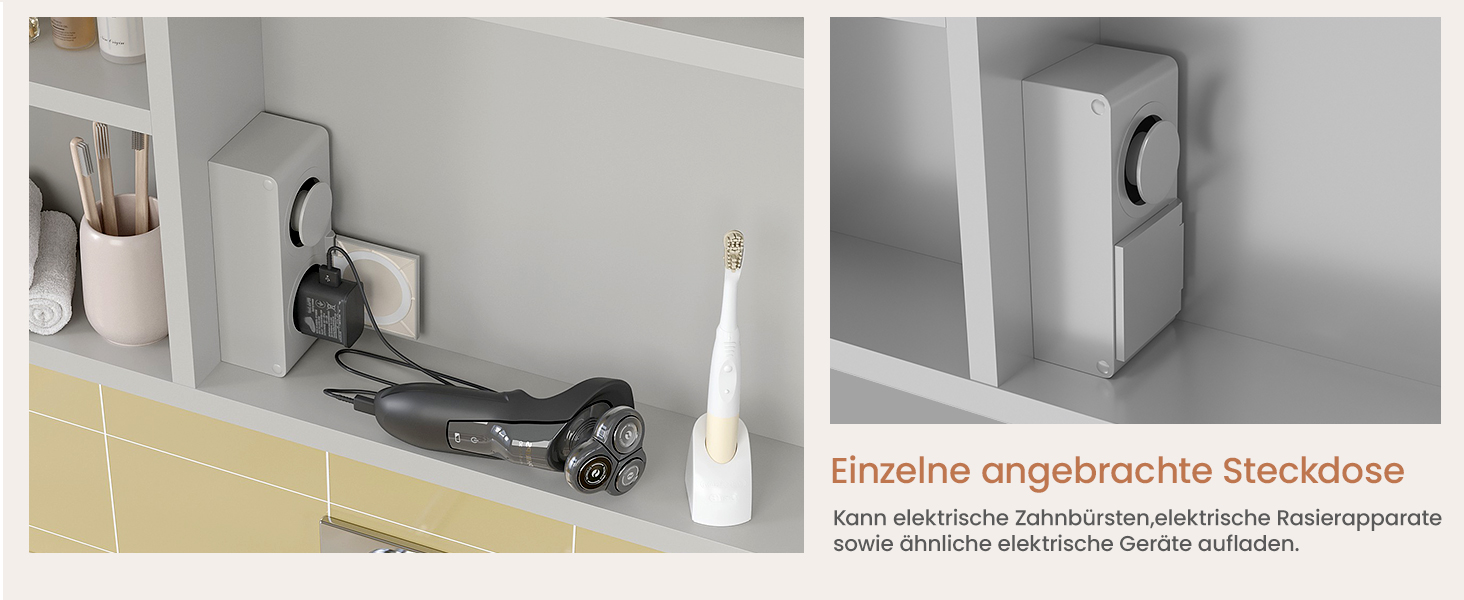 Дзеркальна шафа для ванної кімнати AQUABATOS з розеткою та підсвічуванням LED, 50x70 см, шафа для ванної кімнати, дзеркало з інфрачервовим сенсором, регулювання яскравості, антизапарювання, холодне біле світло