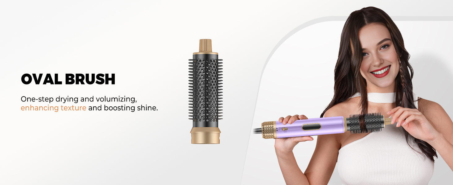 Фен-щітка Pro Airstyler 5 в 1: 1000W, іонізація, 30мм насадка для локонів, сушка, укладка, випрямлення. Violet