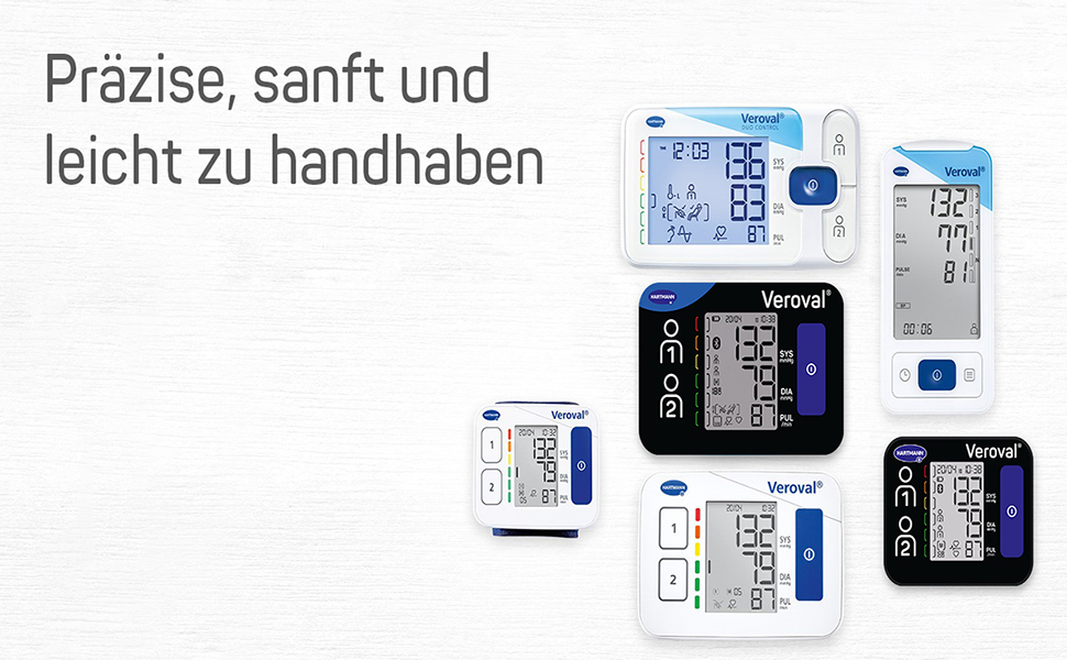 Тонометр Veroval на плече, м'яке вимірювання, клінічно перевірений, контроль положення манжети, виявляє порушення серцевого ритму, з програмним забезпеченням