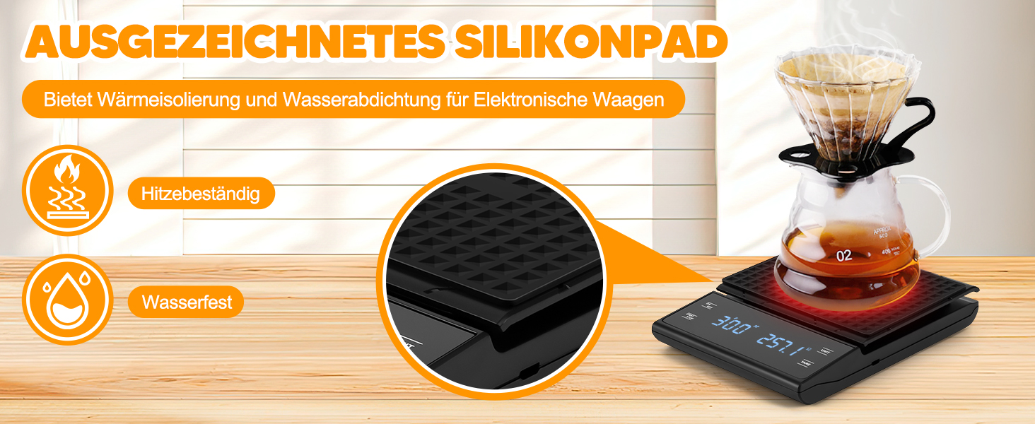 Електронні ваги для кави Viitech, до 3 кг, з таймером, 0.1 г, для дому та офісу