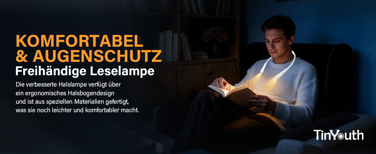 Ліхтарик для читання LED USB акумуляторний, диммер з 3 режимами, для рукоділля, ремонту, шиття, майстерні, риболовлі (білий, 1000mAh)