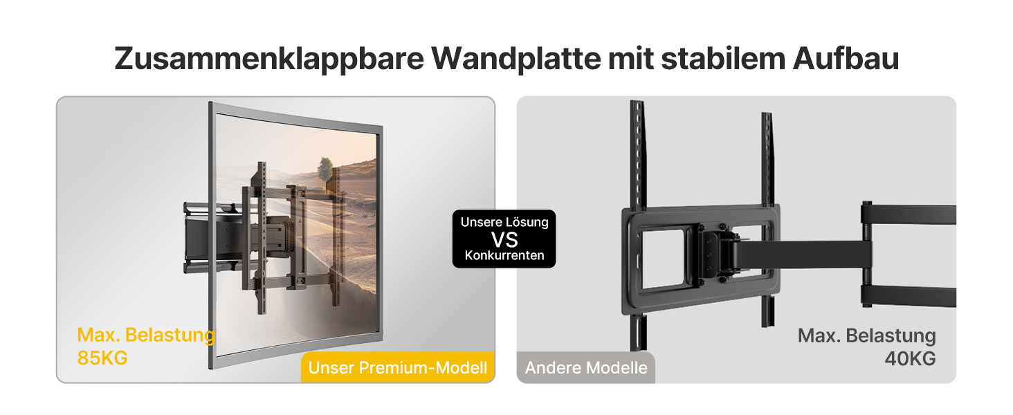Настінне кріплення для телевізора monTEK Ultra Slim 37-90 дюймів (до 85 кг), поворотне, з похилом, висувне, VESA 600x400