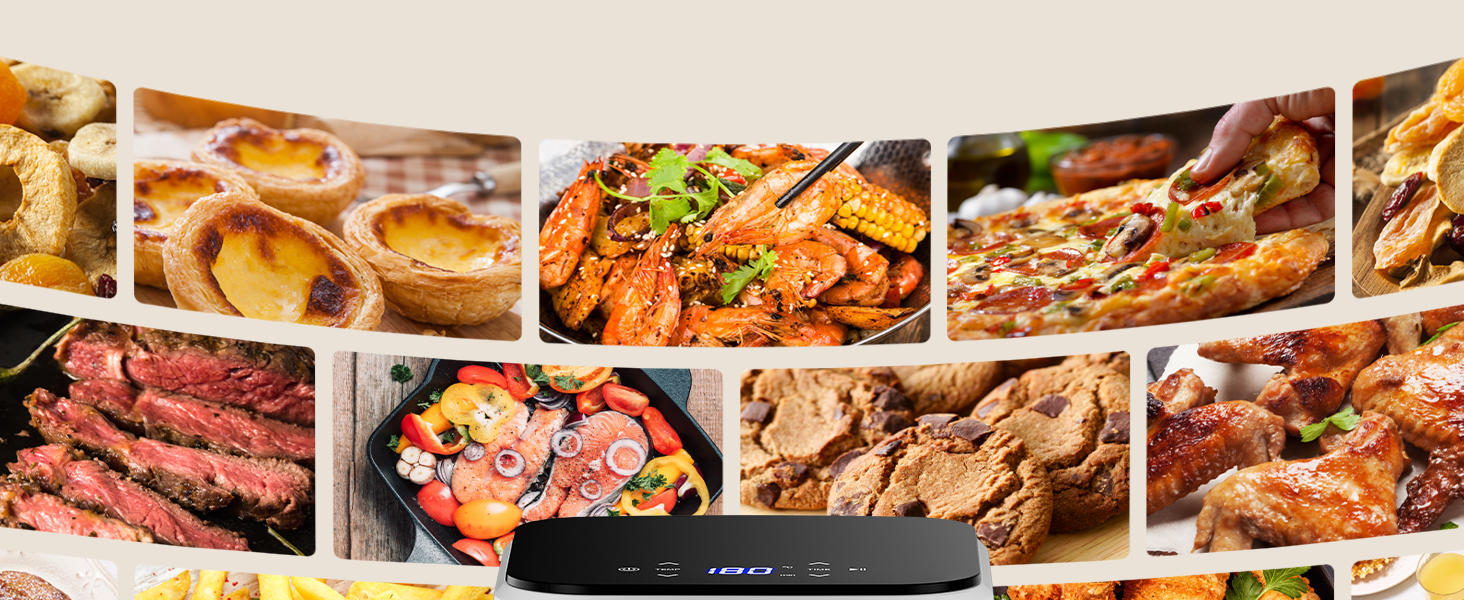 Фритюрниця Deime з гарячим повітрям 2.5 л, компактна цифрова Airfryer для випікання, розігріву та смаження, антипригарне покриття