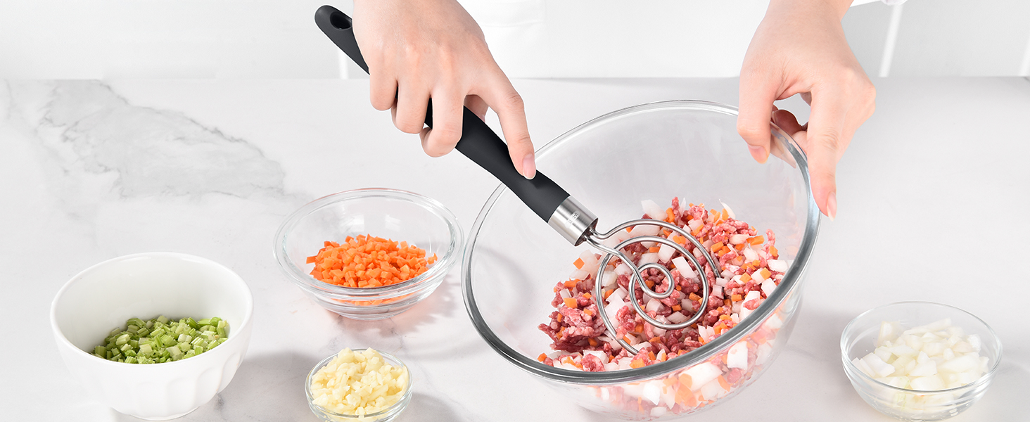 Міксер для тіста U-Taste: ручний вінчик для випічки з нержавіючої сталі 18/8, 32 см, чорний