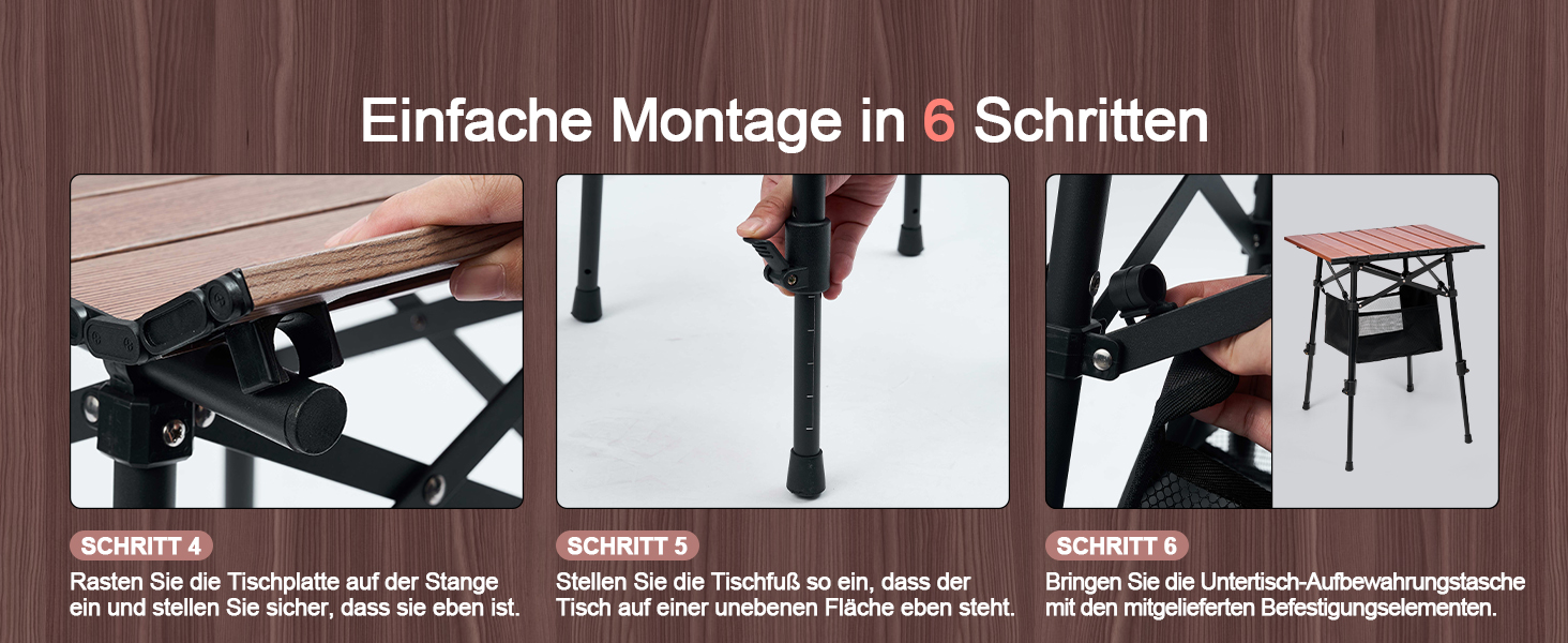 Складний алюмінієвий стіл для кемпінгу Odoland з регульованою висотою та сумкою для зберігання 46x42x42-60 см