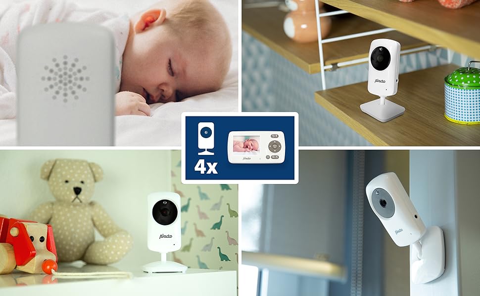 Відеоняня Alecto DVM-64 Funk з камерою, нічне бачення, двосторонній зв'язок, велика дальность дії, білий колір