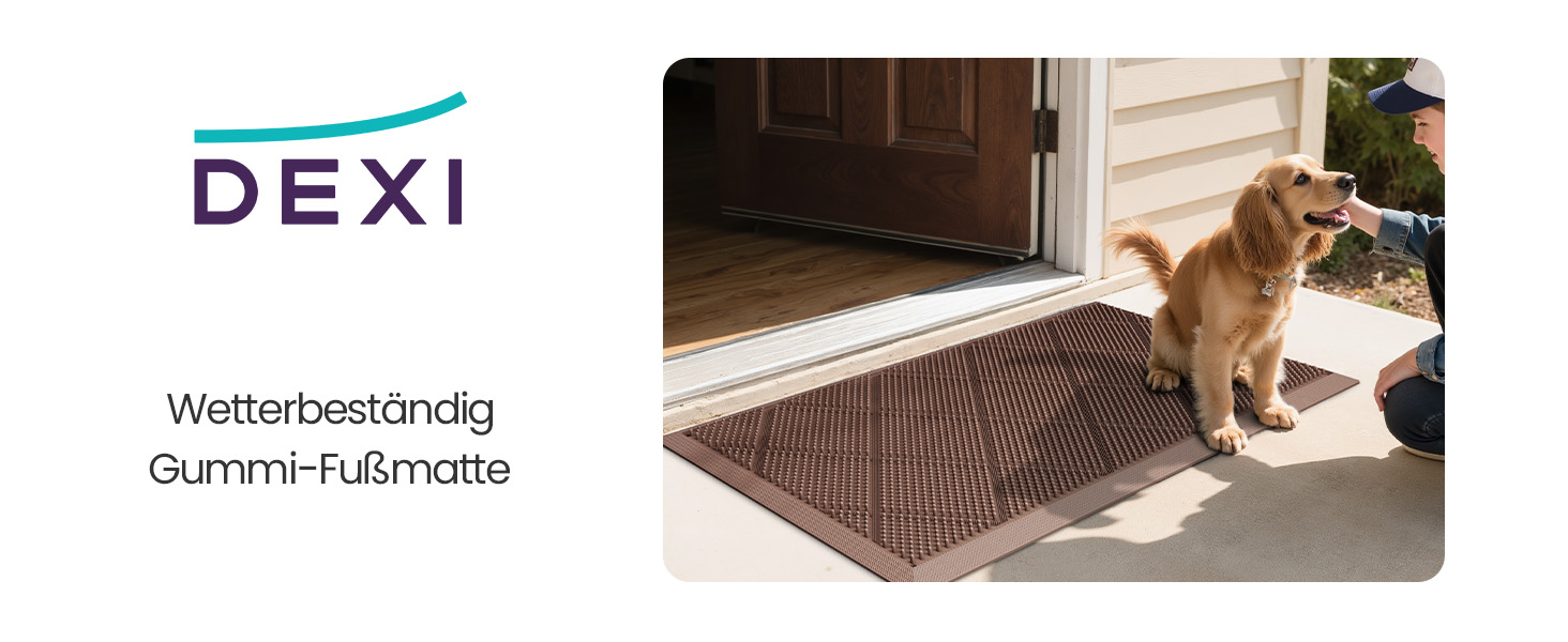 Килимок для дому та вулиці DEXI, 43x90 см, коричневий, водонепроникний, з антиковзким покриттям