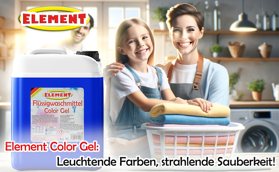 Рідкий пральний засіб Element Color Gel для кольорових речей, без запаху, 10 л (200 прань)