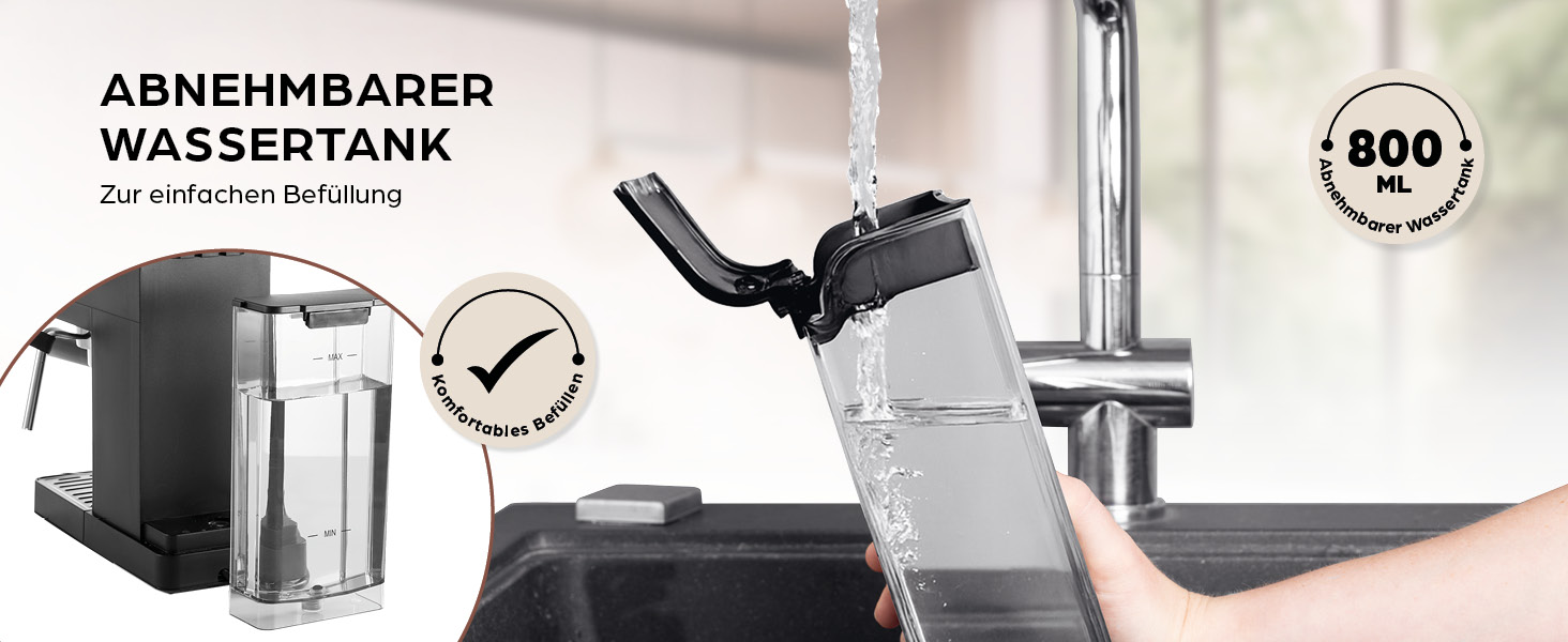 Еспресо-машина Barista Siebträger Slim: нержавіюча сталь, 20-барна помпу, термоблок, об'єм 800 мл, підігрів чашок