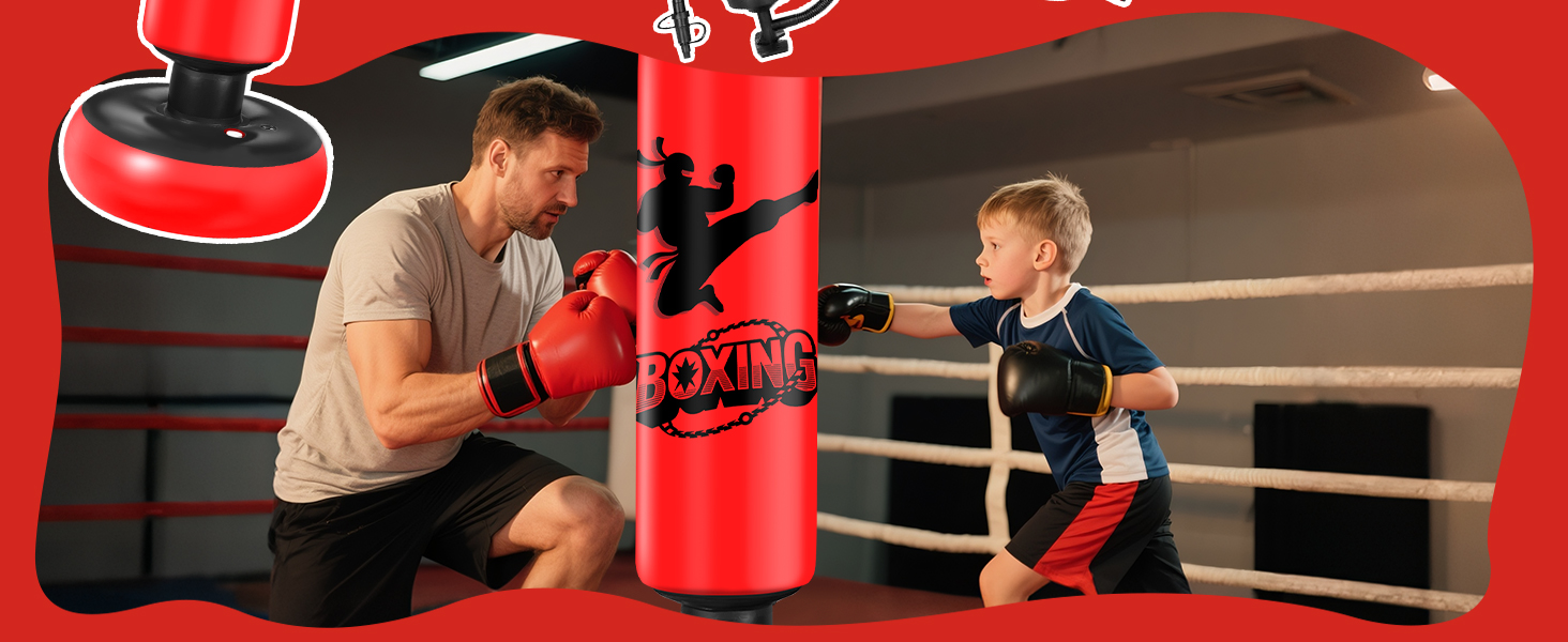 Дитячий боксерський мішок Ninonly Standbox 160см з рукавичками. Міцний PVC, для карате, тхеквондо. Подарунок для дітей 3-12 років