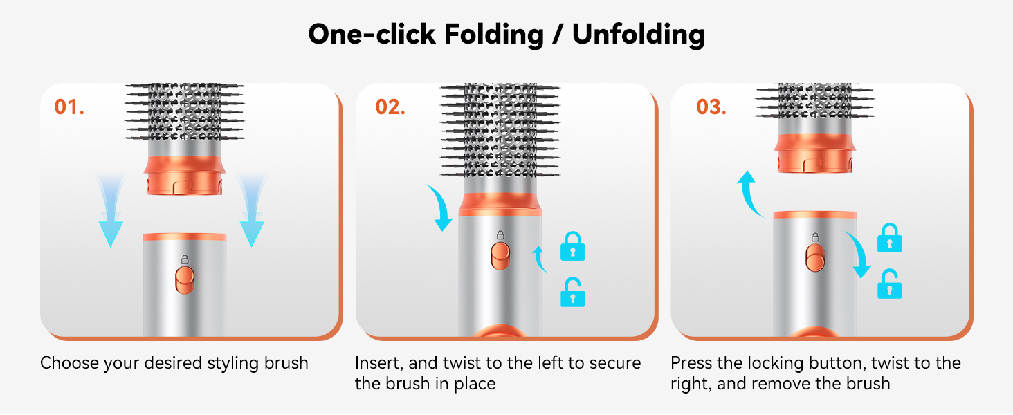 Air Styler Hair Stylers Airbrush 5-в-1: мультистайлер, фен-щітка, 800W, для об'єму, локонів, випрямлення та сушіння волосся (срібний)