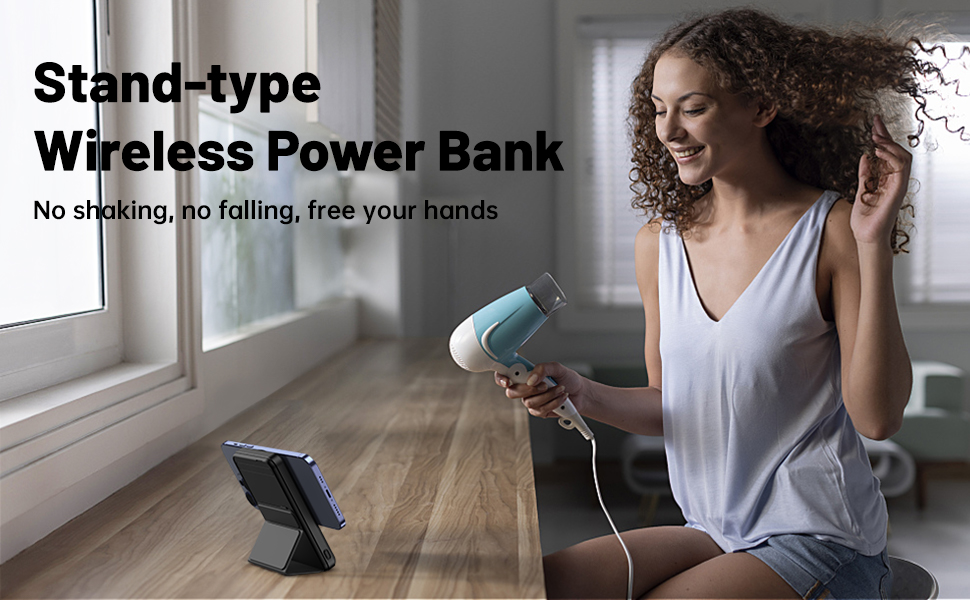 Powerbank Yiisonger Magsafe 10000mAh з бездротовою зарядкою, LED-дисплеєм та USB-C кабелем (фіолетовий)