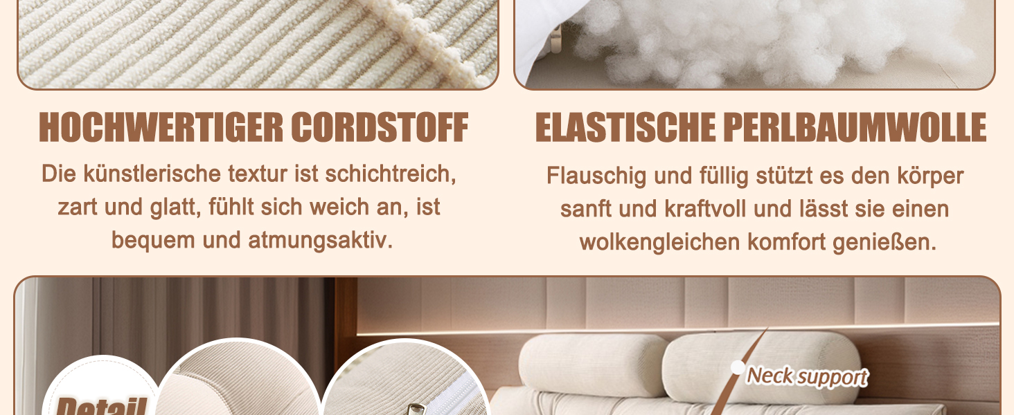 Підголовник для ліжка Keilkissen: Зручний трикутник для підтримки спини та шиї (80x50x20 см)