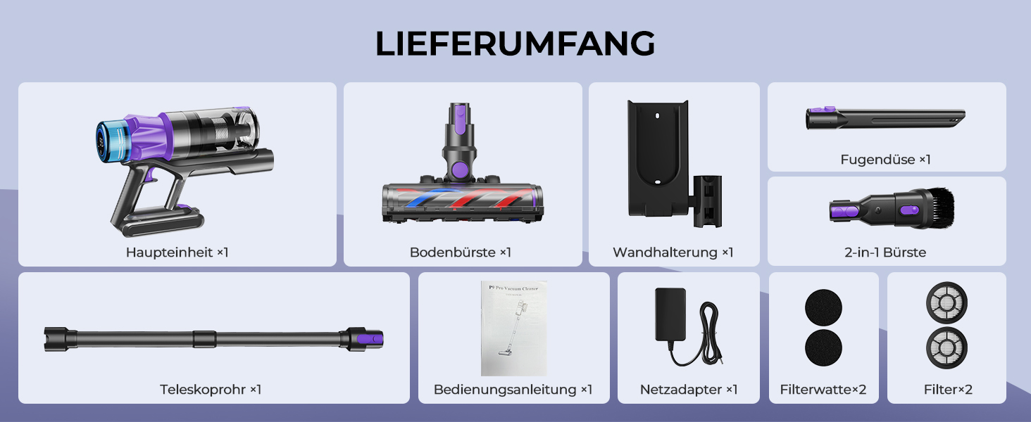 Бездротовий пилосос P9 Pro: потужний акумуляторний пилосос з LED-підсвіткою, 55KPA, 580W, 70 хвилин роботи, антизаплутувальна щітка, для підлоги, килима, шерсті тварин