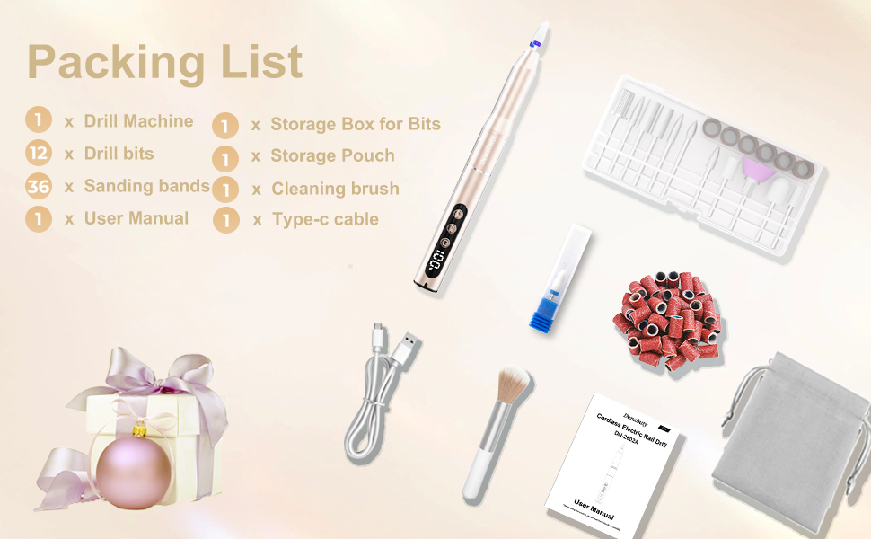 Електричний набір для манікюру та педикюру Golden 12 в 1: фрезер для нігтів, фрезер для гелю, акрилу, набір для манікюру та педикюру