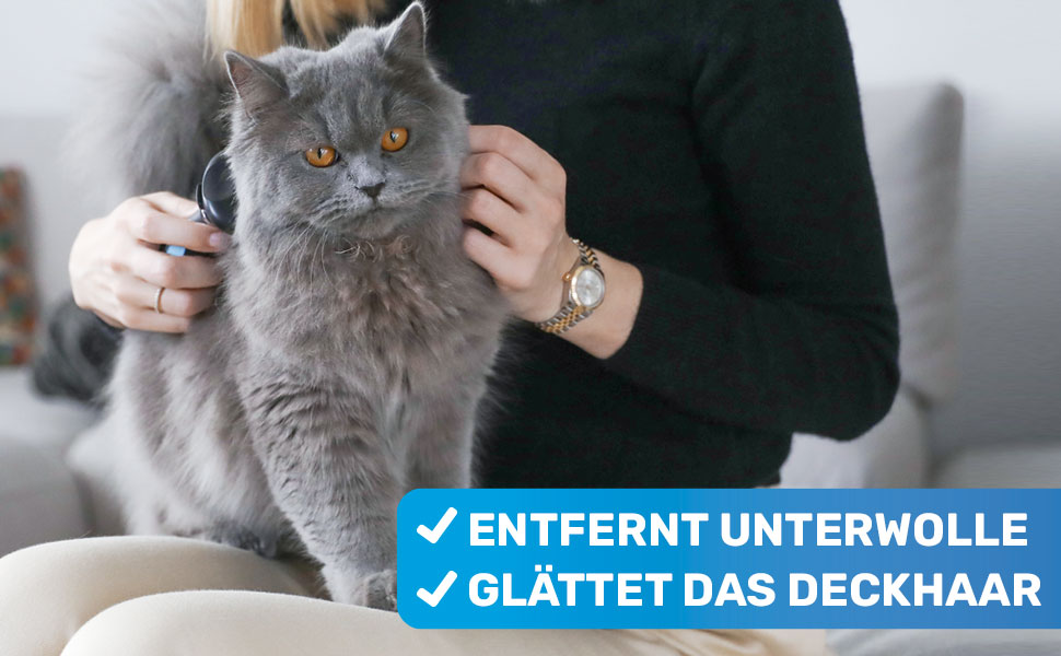 Щітка для котів та собак BluePet 2.0 для короткошерстих порід, видаляє відмерле волосся та підшерсток. Ідеальна для сезонного линяння.