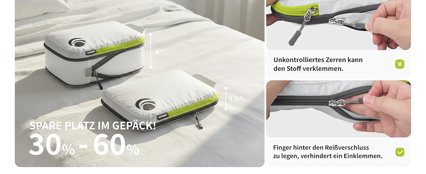 Набір кубиків-органайзерів для подорожей Cipway, ультралегкі, розширювані, 6 шт. (білий)