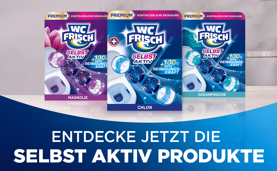 Освіжувач для унітаза WC Frisch Selbst Aktiv Chlor Blauspüler, 4в1, підвісні блоки (10 шт)