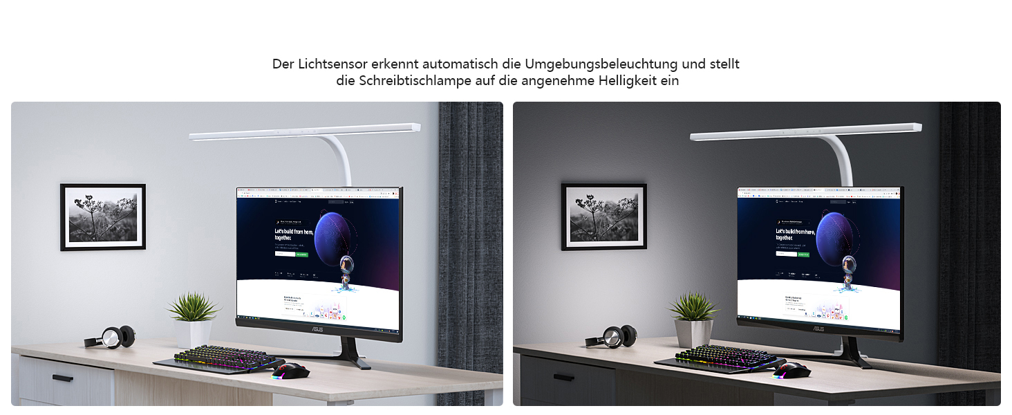LED лампа для столу EppieBasic з регулюванням яскравості, 24W, для офісу та дому, захист очей, 6 кольорів, авто-диммування