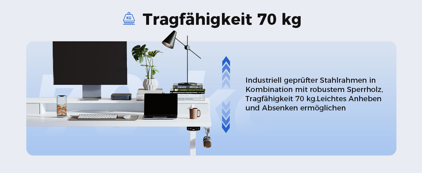 Регульований за висотою стіл Agilestic з 2 висувними ящиками, 140 x 60 см. Електричний, ергономічний стіл для роботи, комп'ютерний стіл, білий